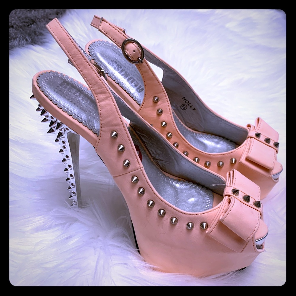 Peachy Pink Redkiss Spiked Heels size 8.5